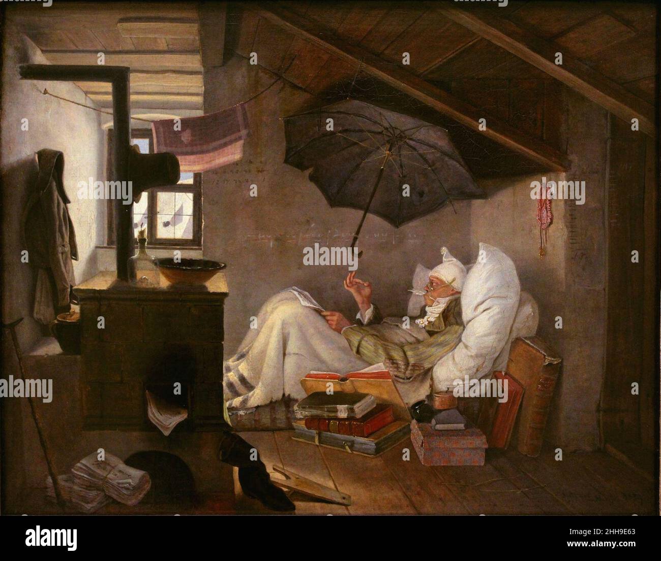 Carl Spitzweg Der Arme Poet Neue Pinakothek Stock Photo Alamy