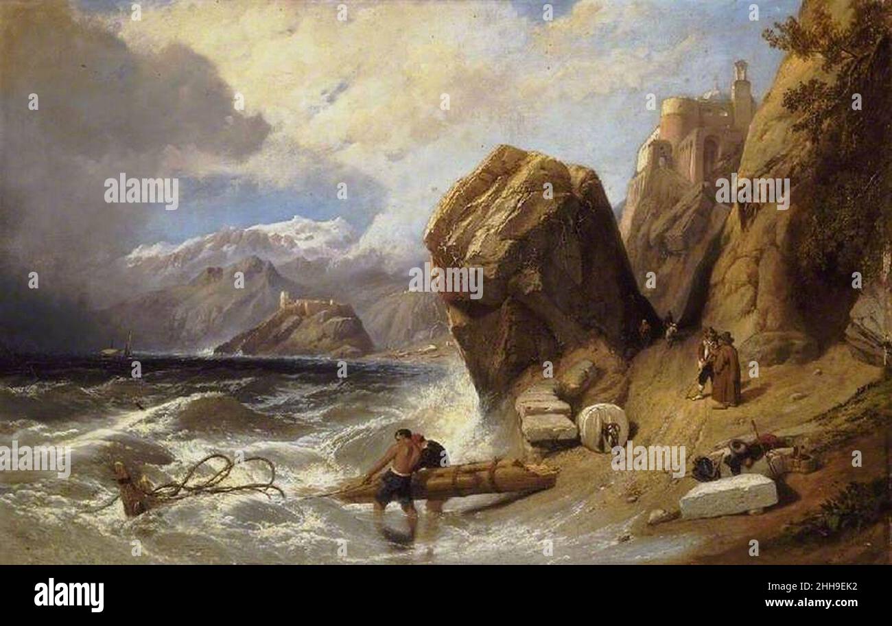 Clarkson Frederick Stanfield (1793-1867) - Coast Scene near Genoa Stock Photo