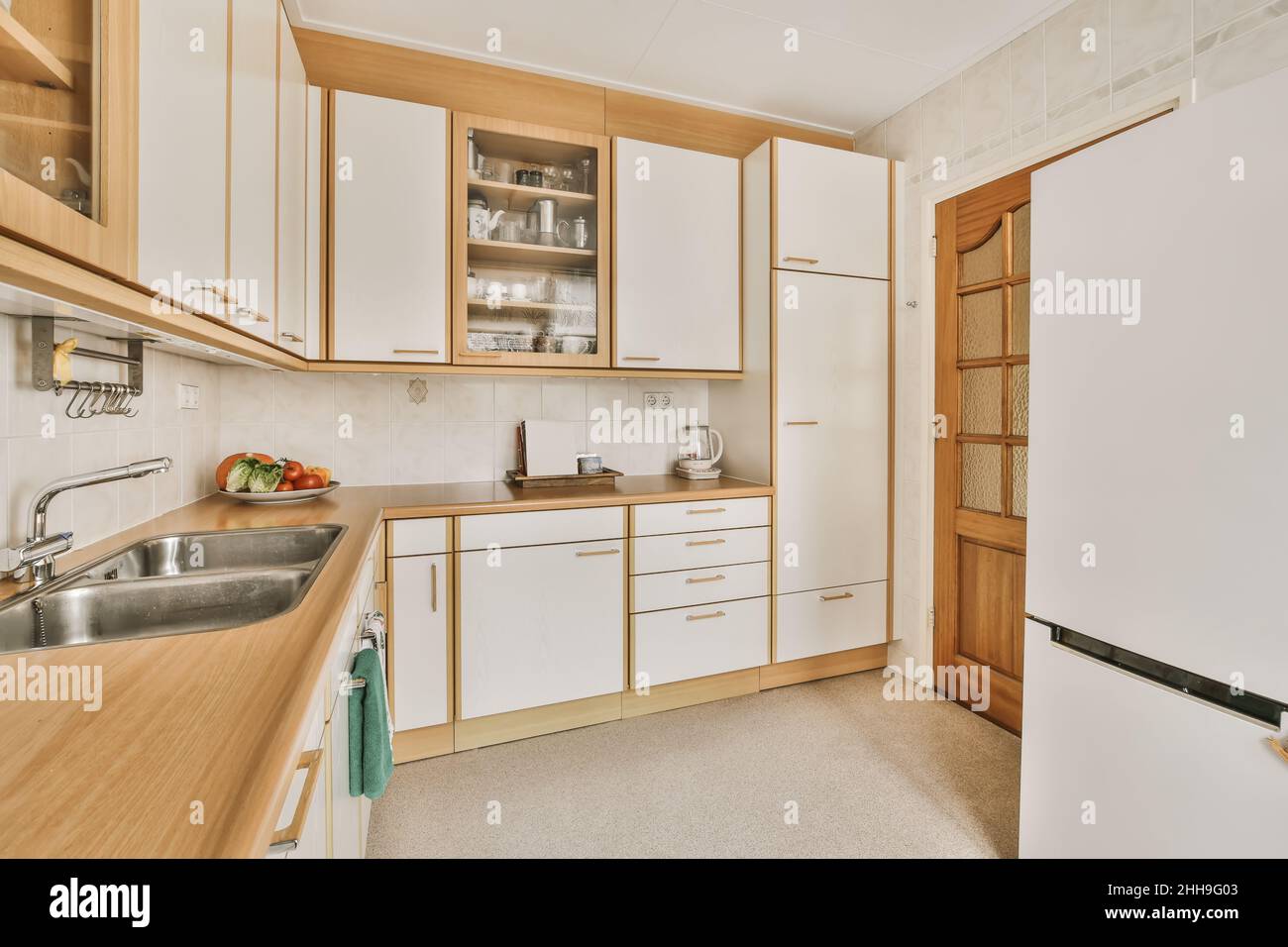 Cozy well designed modern kitchen interior with all appliances Stock ...