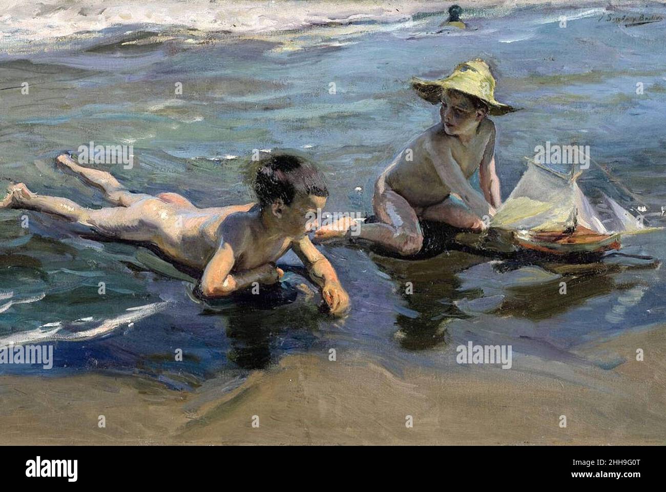 Joaquín Sorolla (1863-1923), Niños en la playa. Sotheby's. Stock Photo