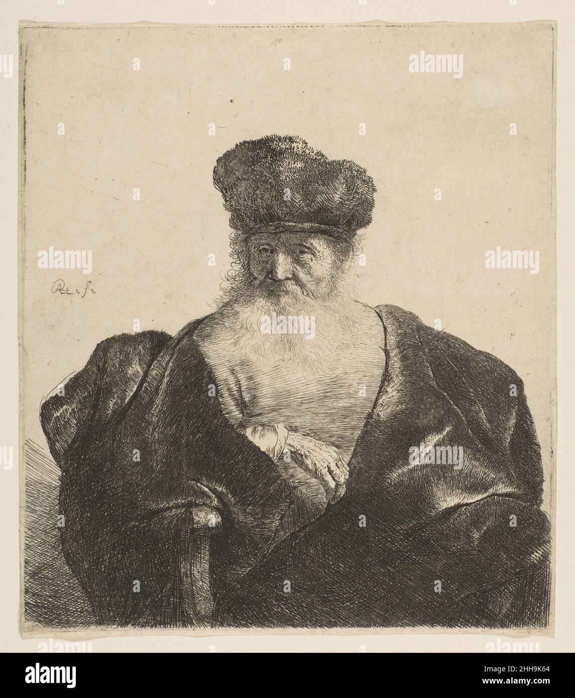 Old Man with Beard, Fur Cap, and Velvet Cloak ca. 1631 Rembrandt ...