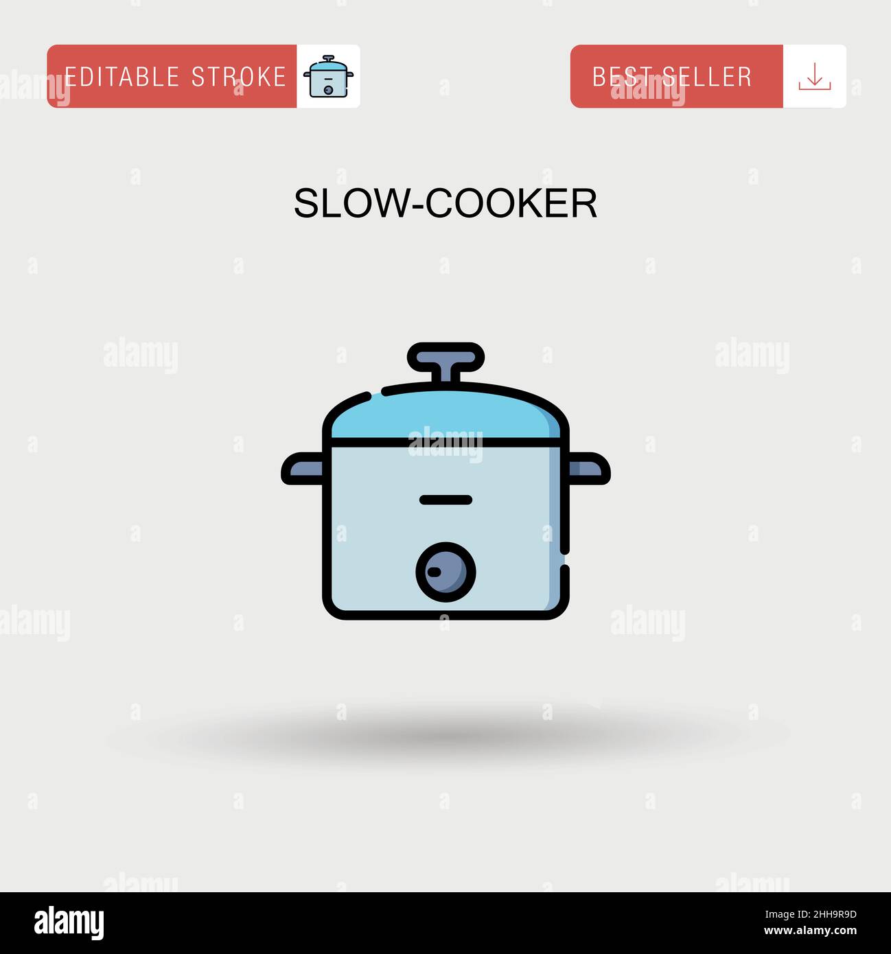 Slow-cooker Simple vector icon. Stock Vector