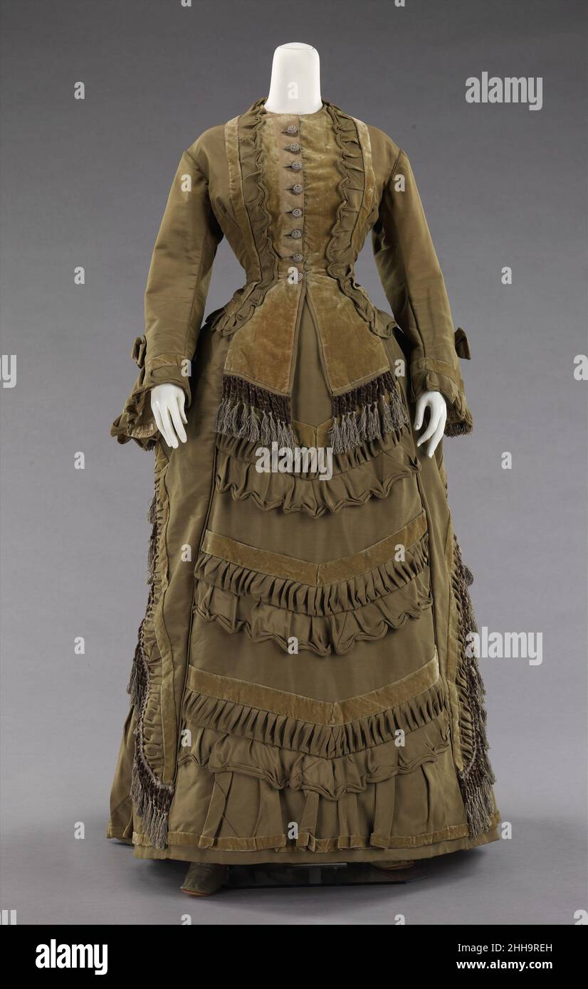 Ensemble ca. 1875 American The bustle silhouette, although primarily