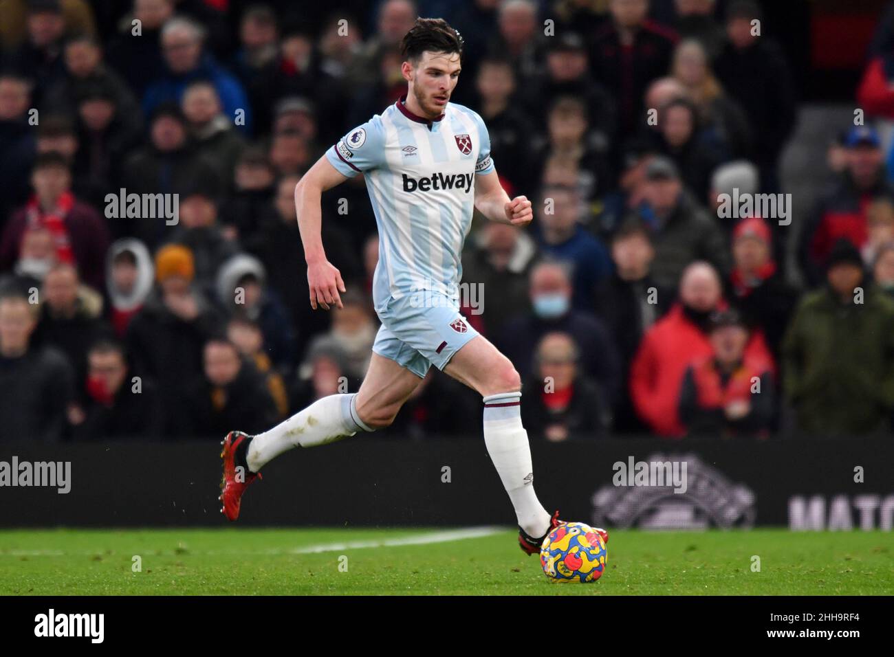 Manchester, UK. 22nd Jan, 2022. West Ham United's Declan Rice during the Premier League match at Old Trafford, Manchester, UK. Picture date: Sunday January 23, 2022. Photo credit should read: Anthony Devlin Credit: Anthony Devlin/Alamy Live News Stock Photo