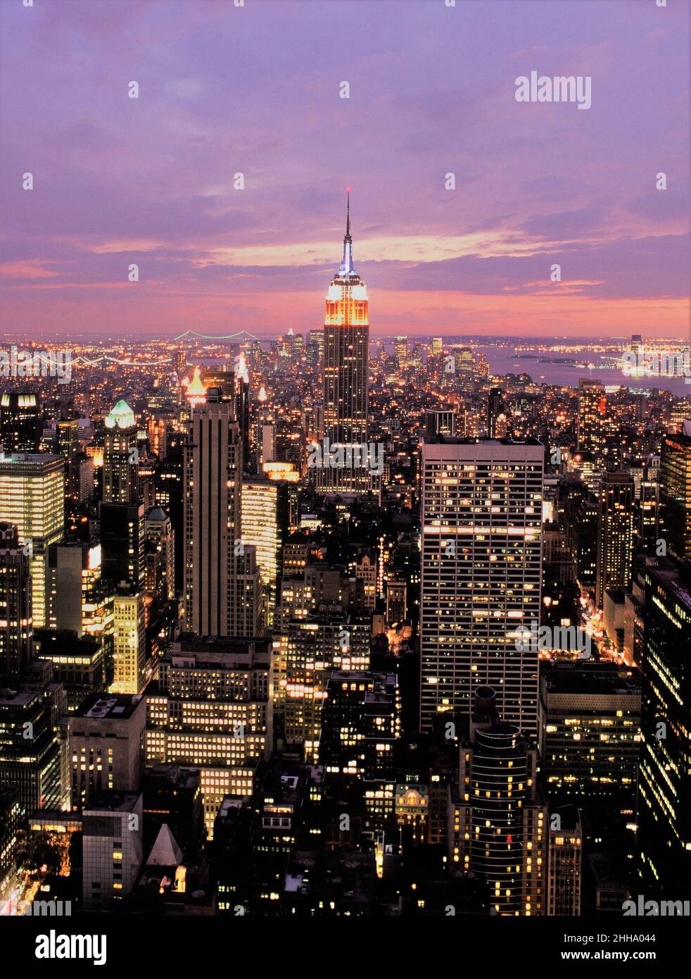 New York City skyline at dusk Stock Photo - Alamy