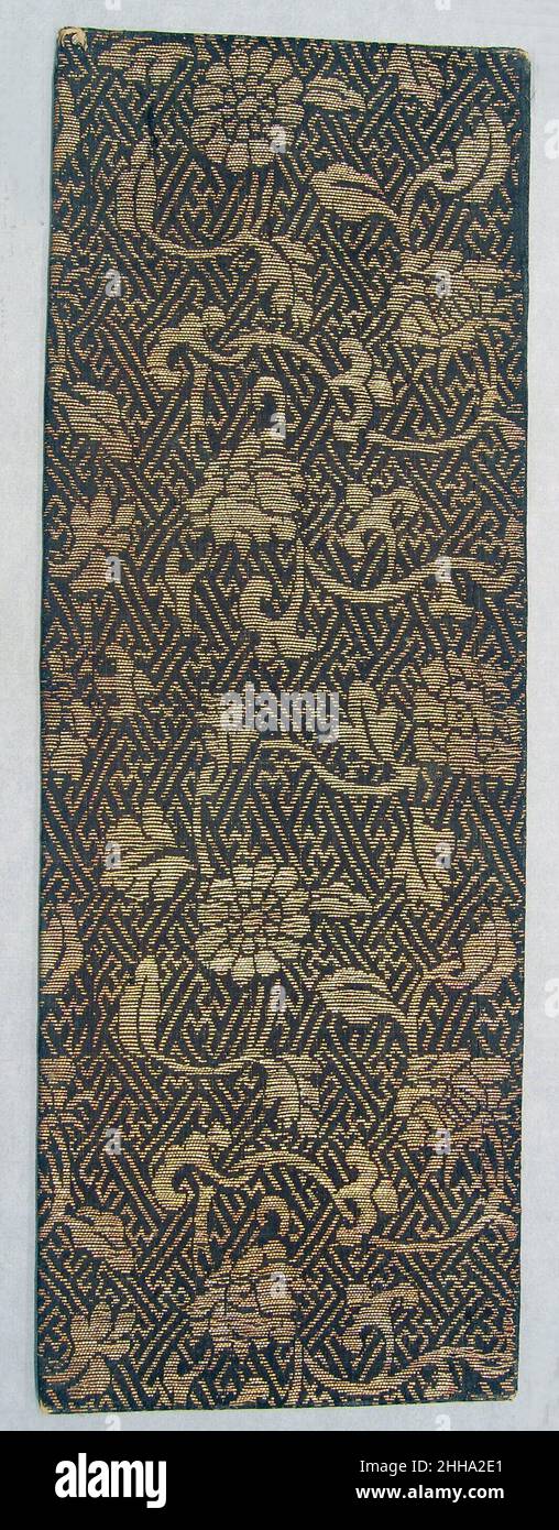 Sutra Cover with Pattern of Various Flowers with Leaves and Scrolling ...
