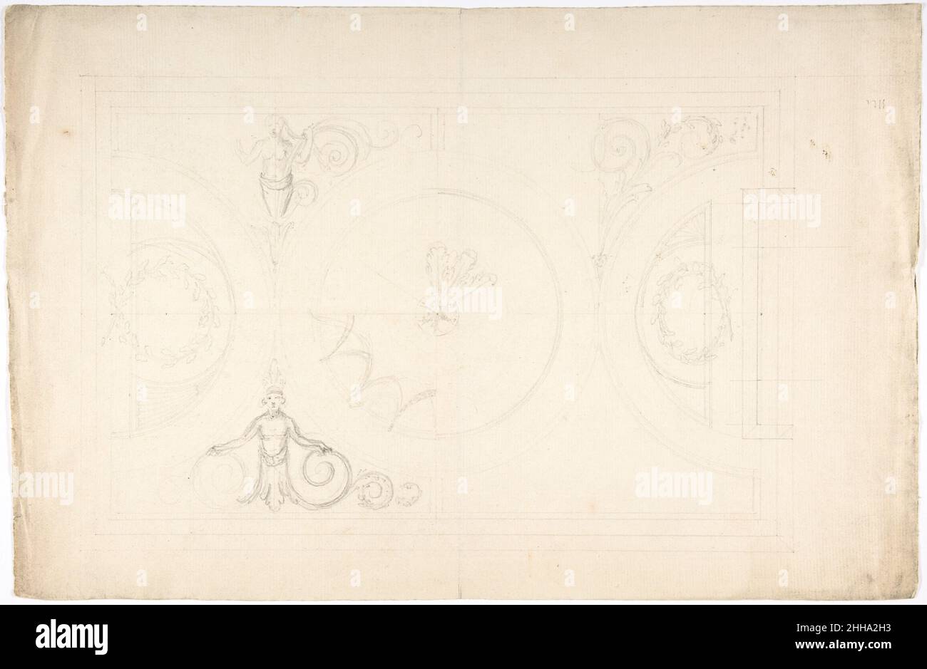 Design for a Ceiling 18th century Anonymous, British, 18th century British. Design for a Ceiling. Anonymous, British, 18th century. 18th century. Graphite Stock Photo