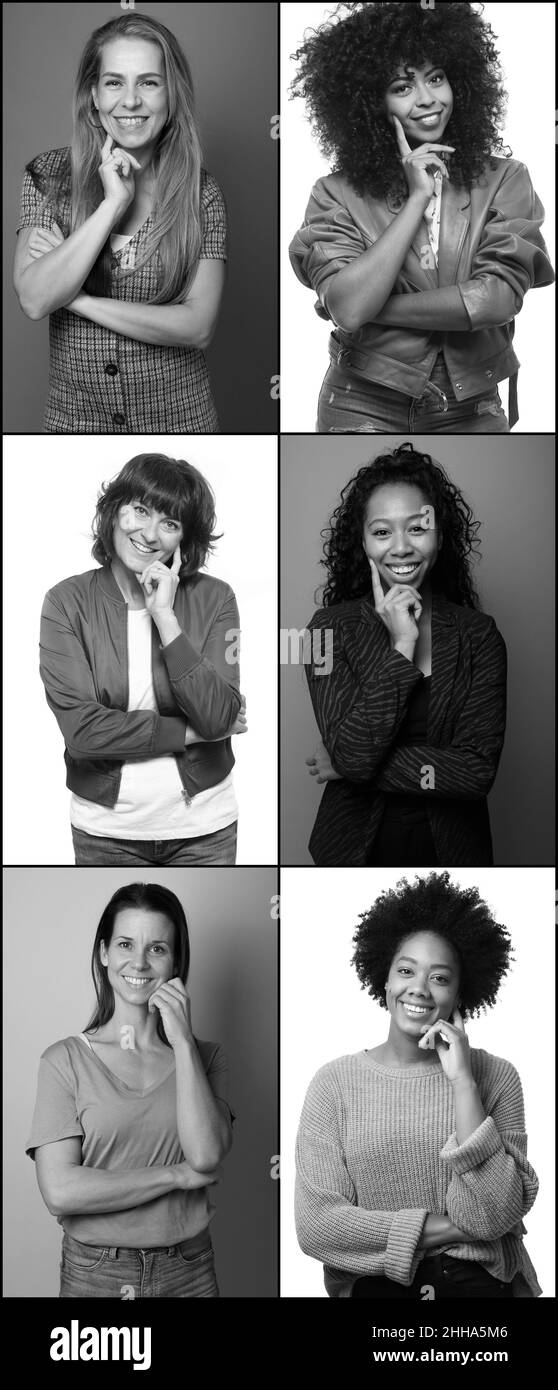 Collage of young Black and White Stock Photos & Images - Alamy