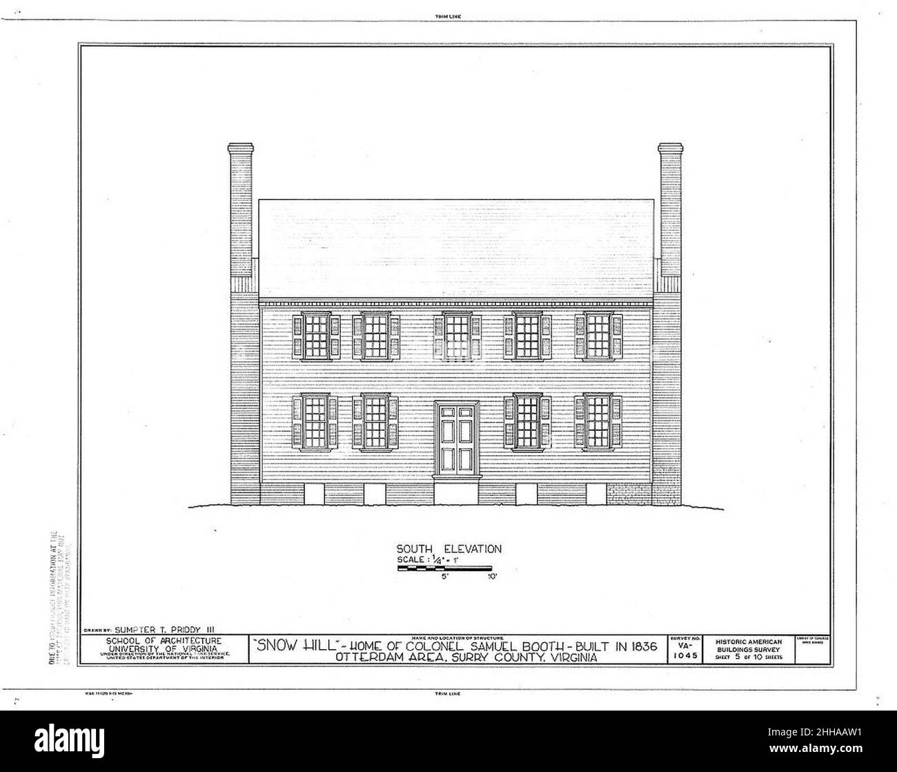 Snow Hill dwg HABS VA1 Stock Photo Alamy