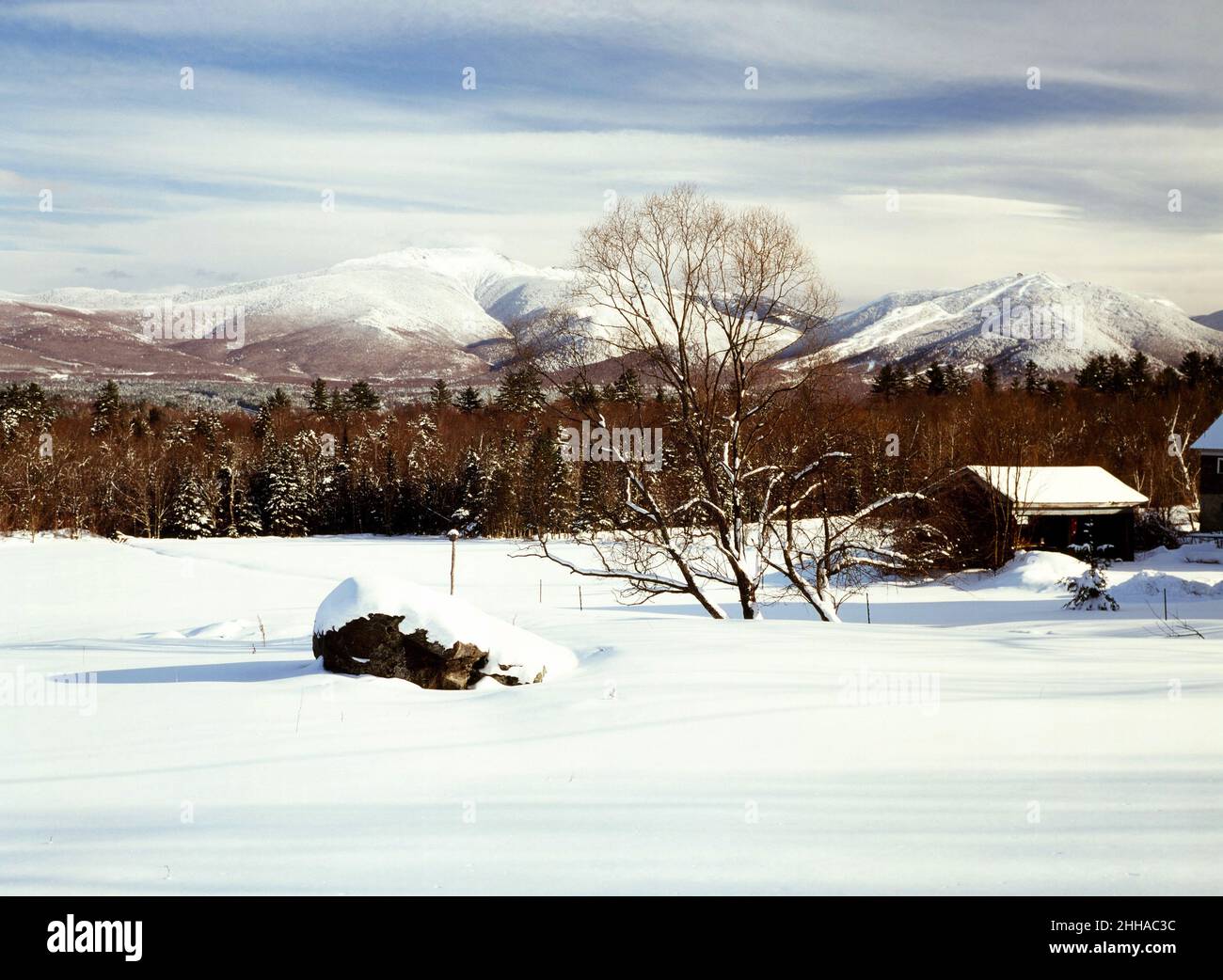 White Mountains of New Hampshire in winter Stock Photo Alamy