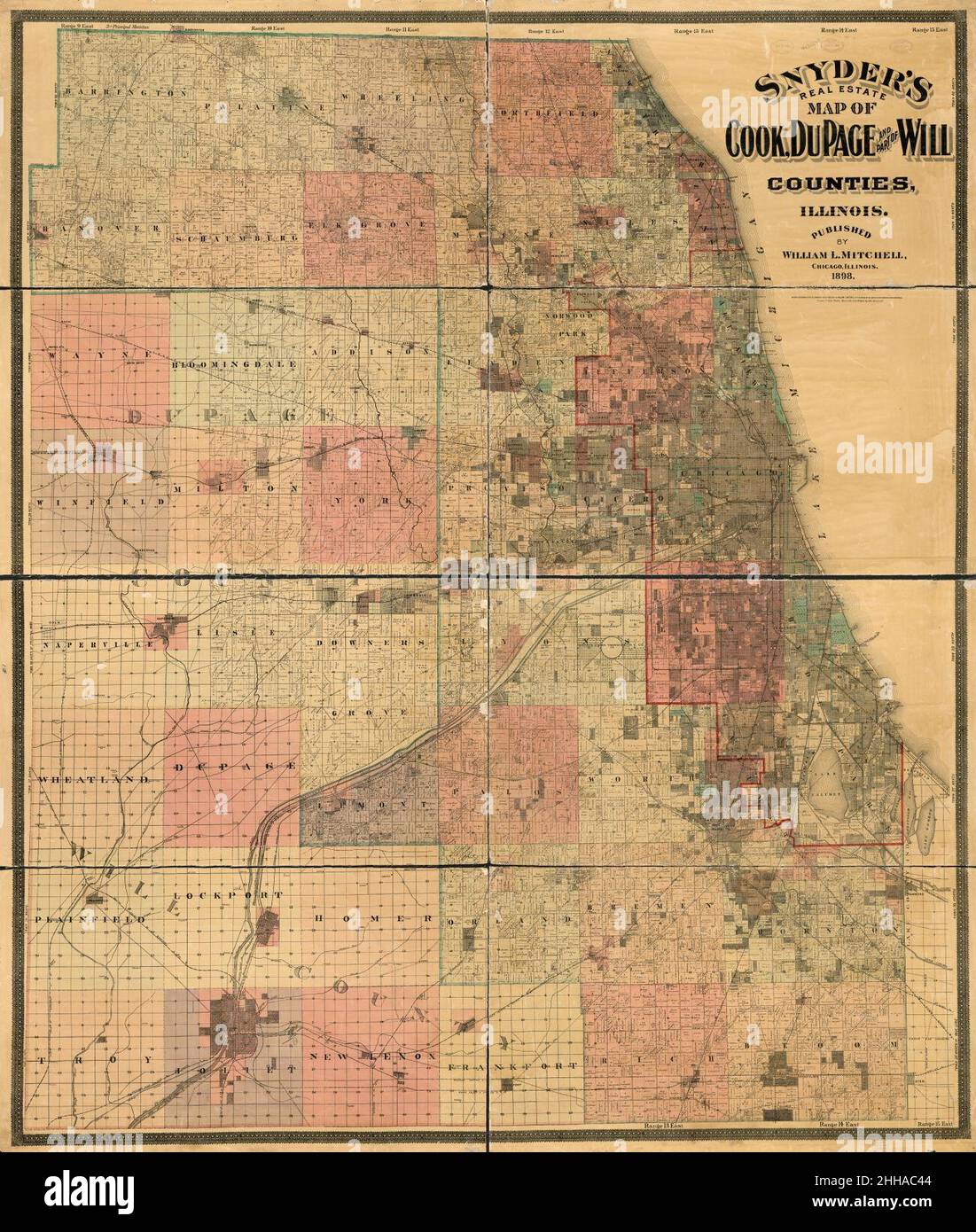 Snyder's real estate map of Cook, Du Page and part of Will counties