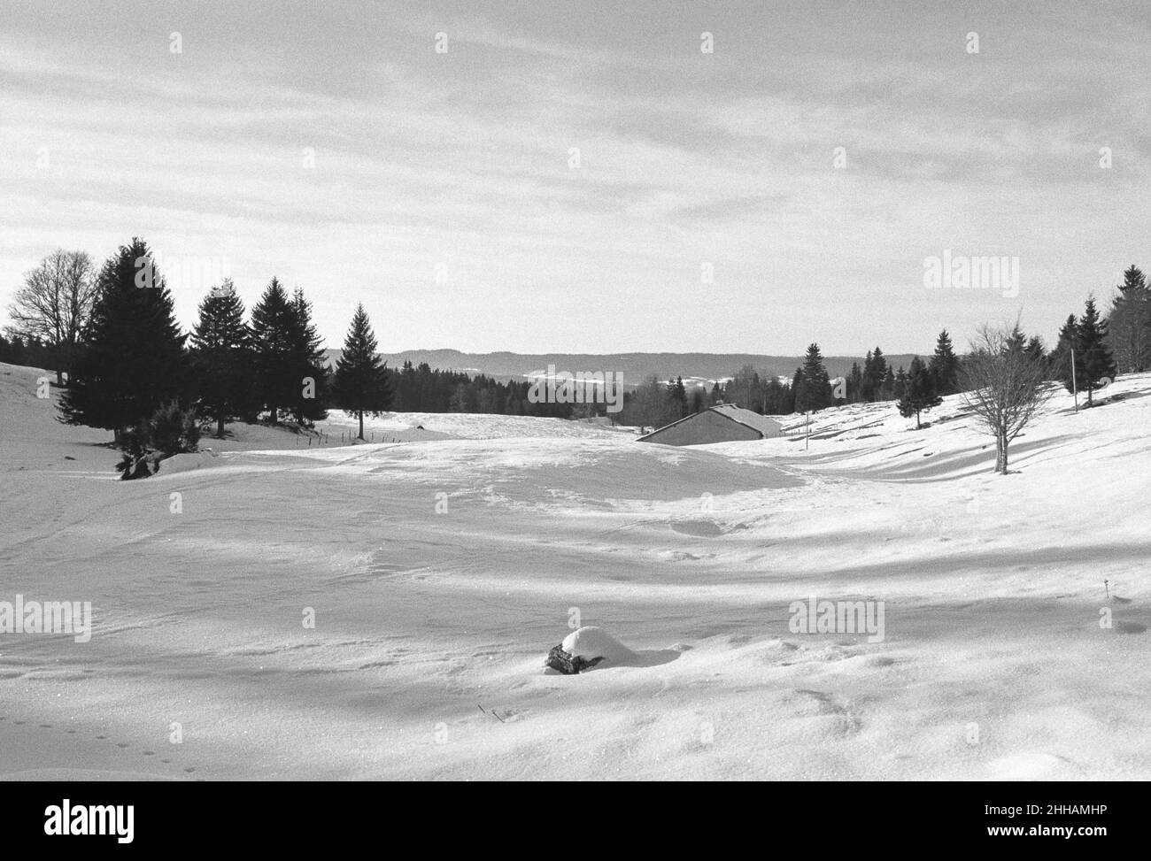 Hills in french countryside Black and White Stock Photos & Images - Alamy