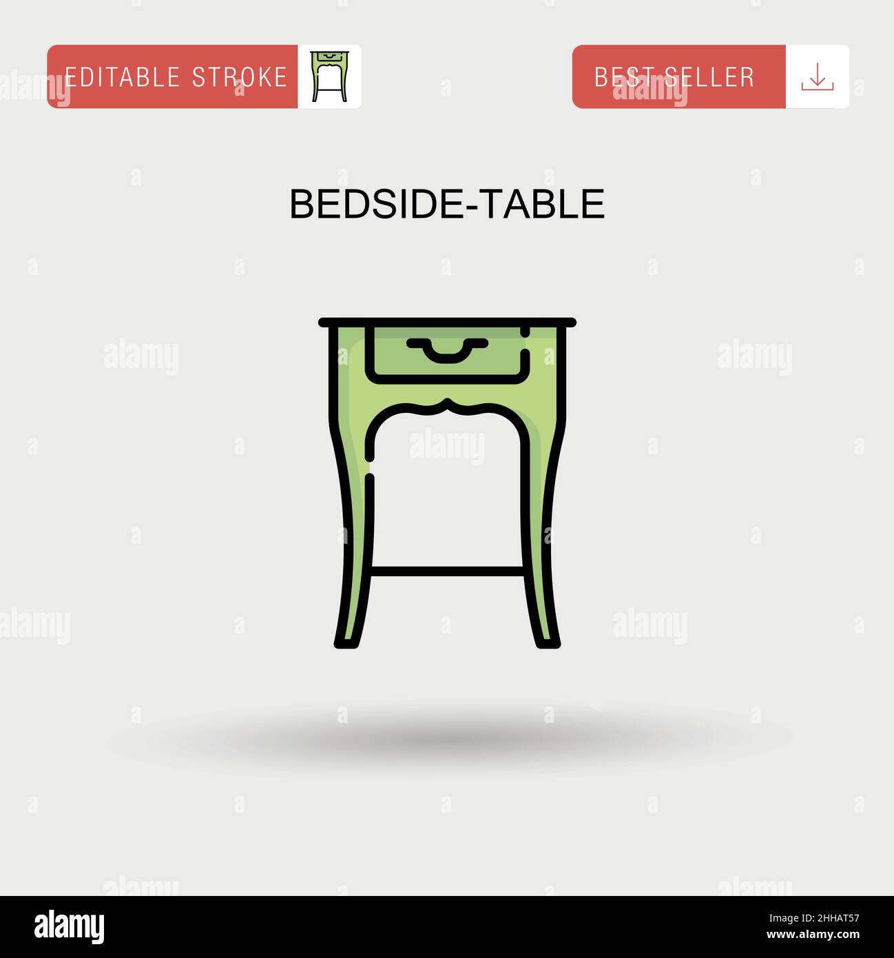 Bedside-table Simple vector icon. Stock Vector