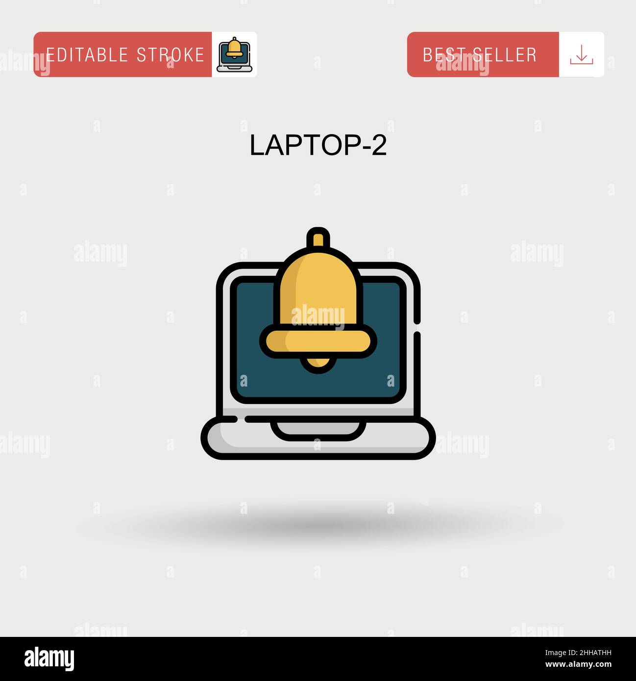 Laptop-2 Simple vector icon. Stock Vector