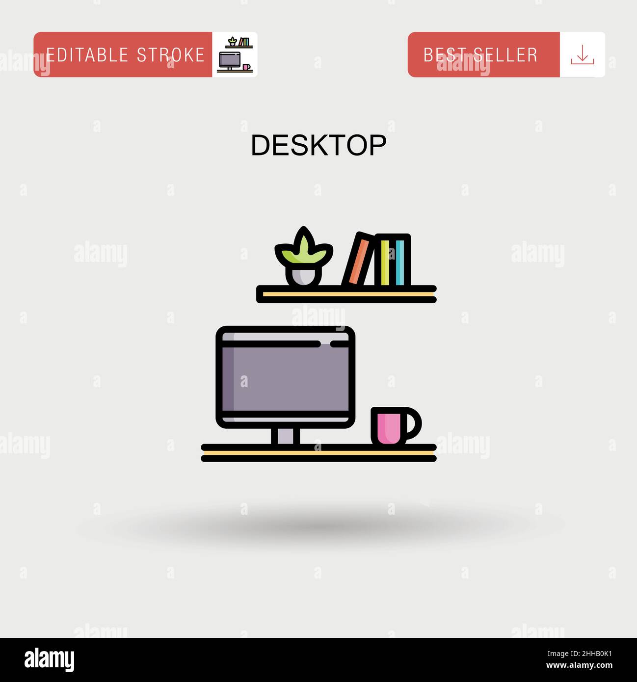 Desktop Simple vector icon. Stock Vector