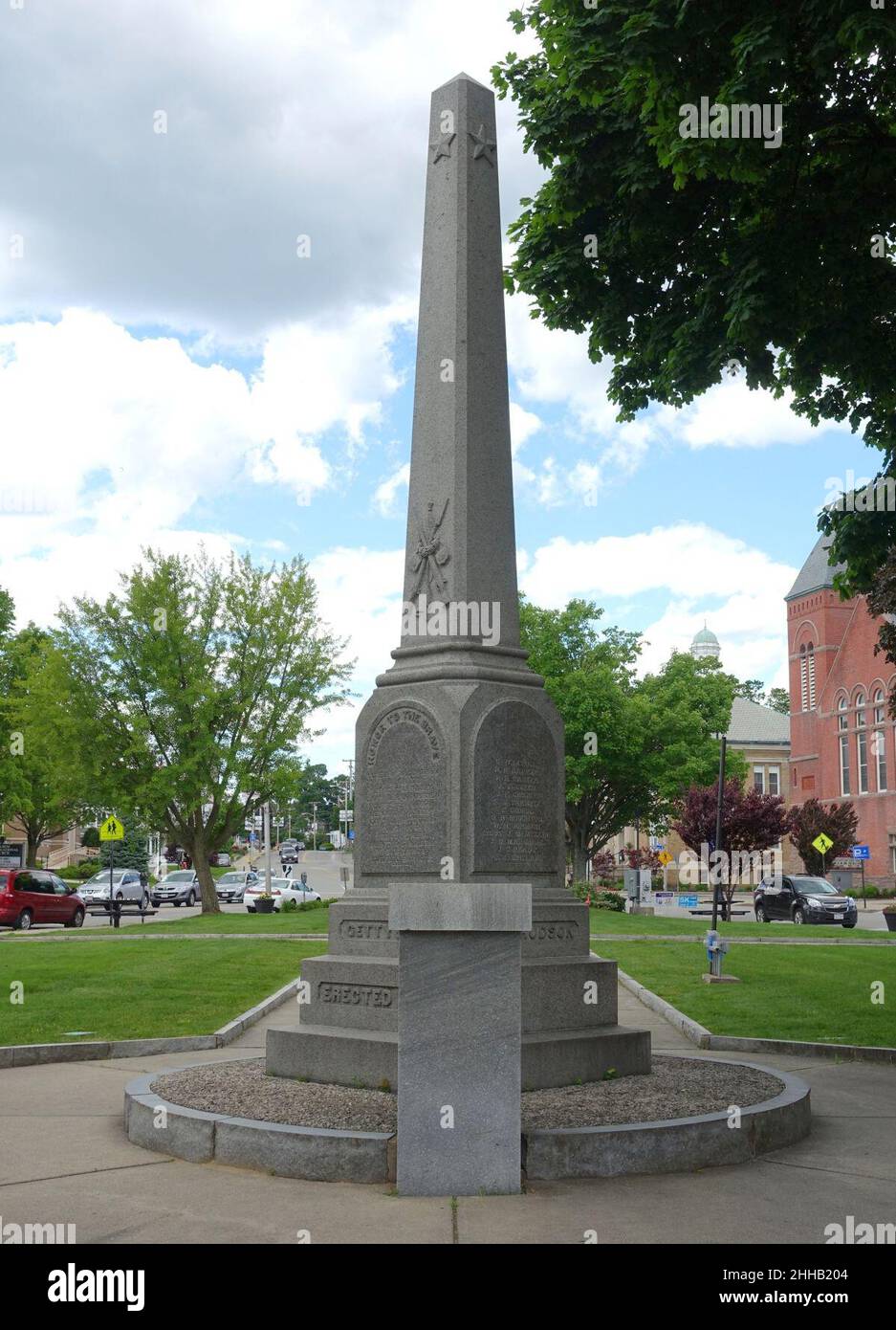 Soldiers' Monument Monument Square, Leominster, Massachusetts Stock