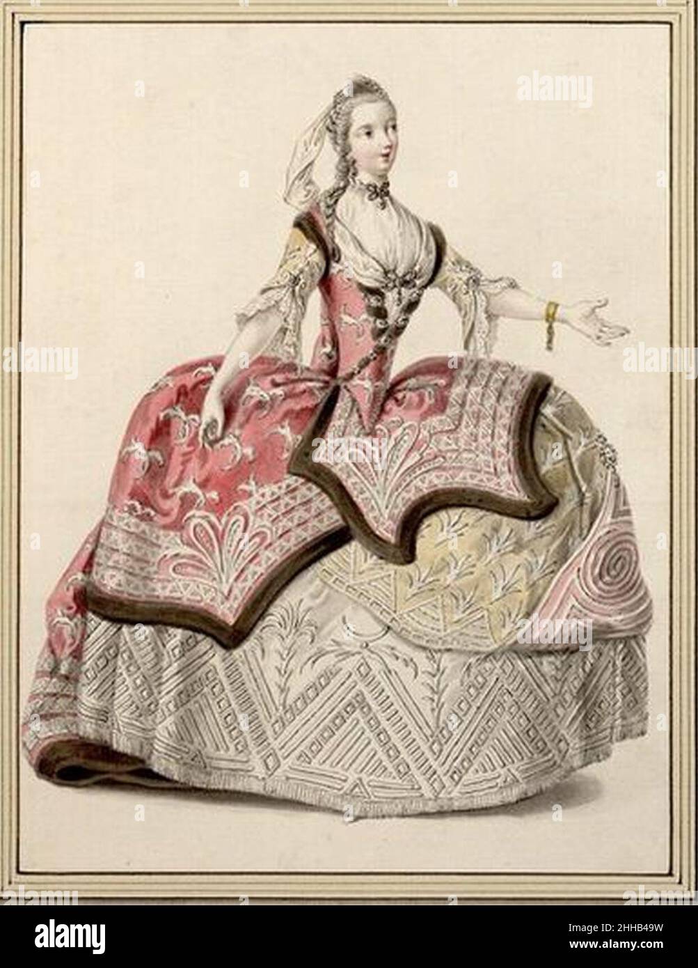 Solimano (Hasse Dresden 1753) 5. Ismene (Caterina Pilaja). Stock Photo