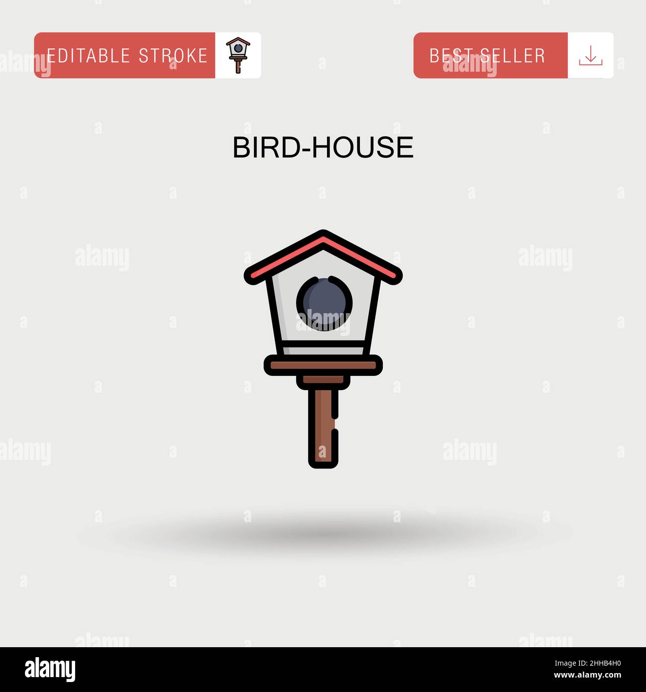 Bird-house Simple vector icon. Stock Vector