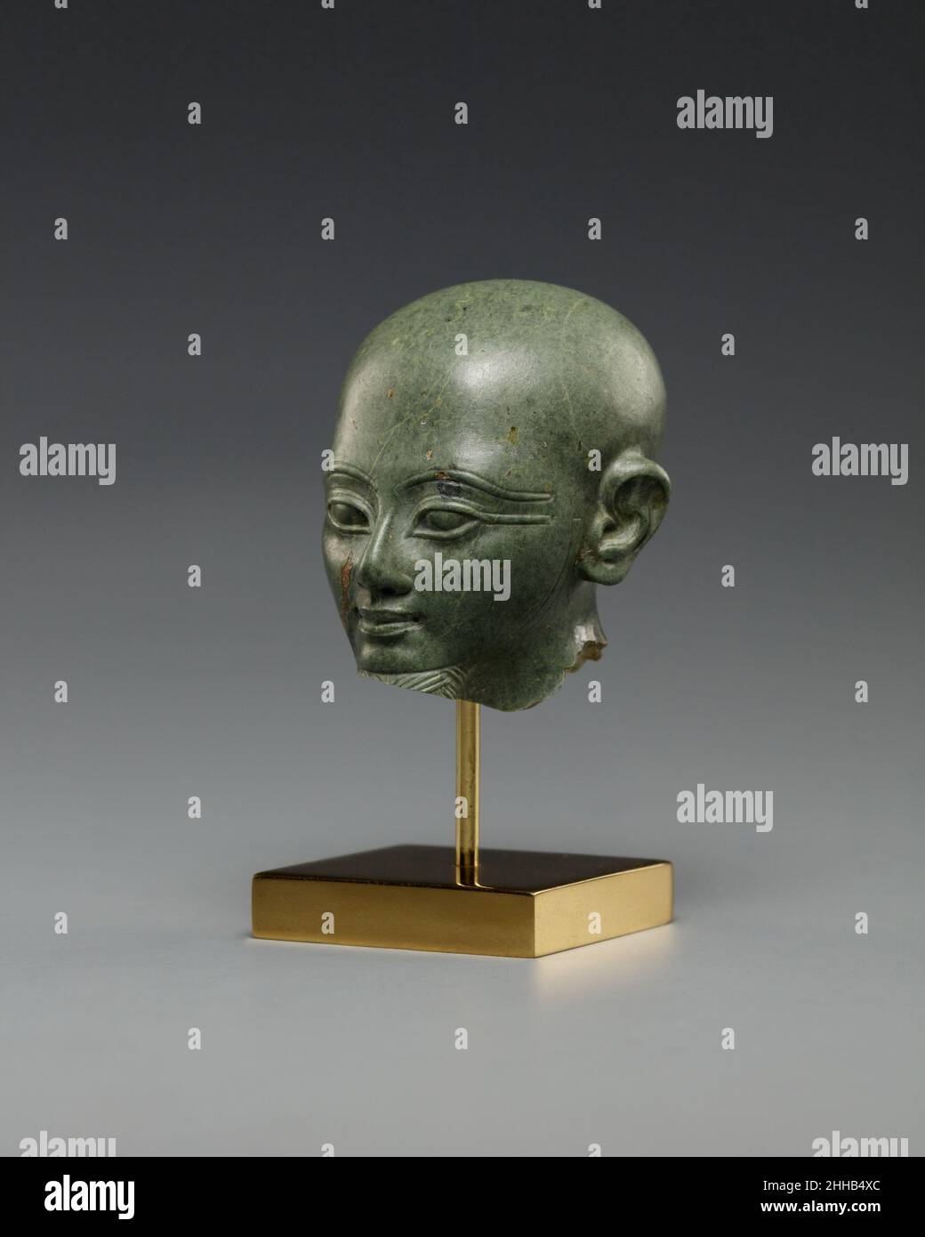 Head of a Statuette of Ptah ca. 1295–1070 B.C. New Kingdom, Ramesside. Head of a Statuette of Ptah. ca. 1295–1070 B.C.. Meta-siltstone. New Kingdom, Ramesside. From Egypt. Dynasty 19–20 Stock Photo