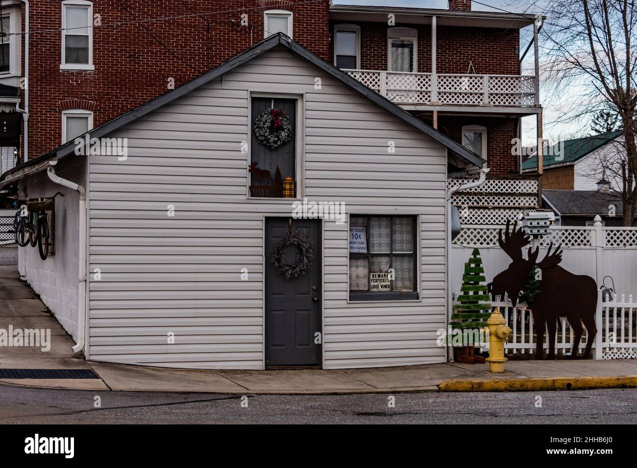 Downtown Seven Valleys, Pennsylvania, USA. Take a close look at the