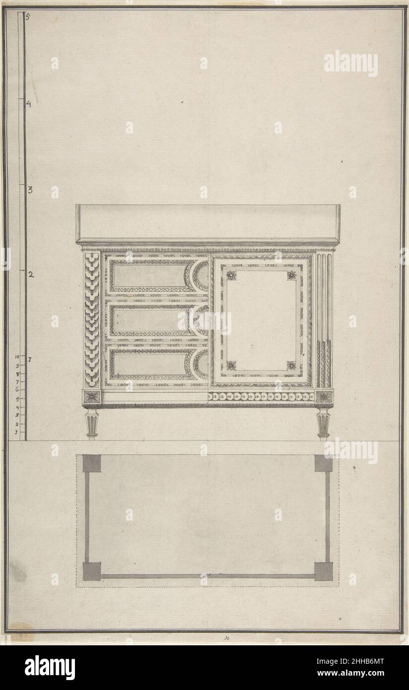 Design for a Chest of Drawers 18th century Anonymous, French, 18th ...