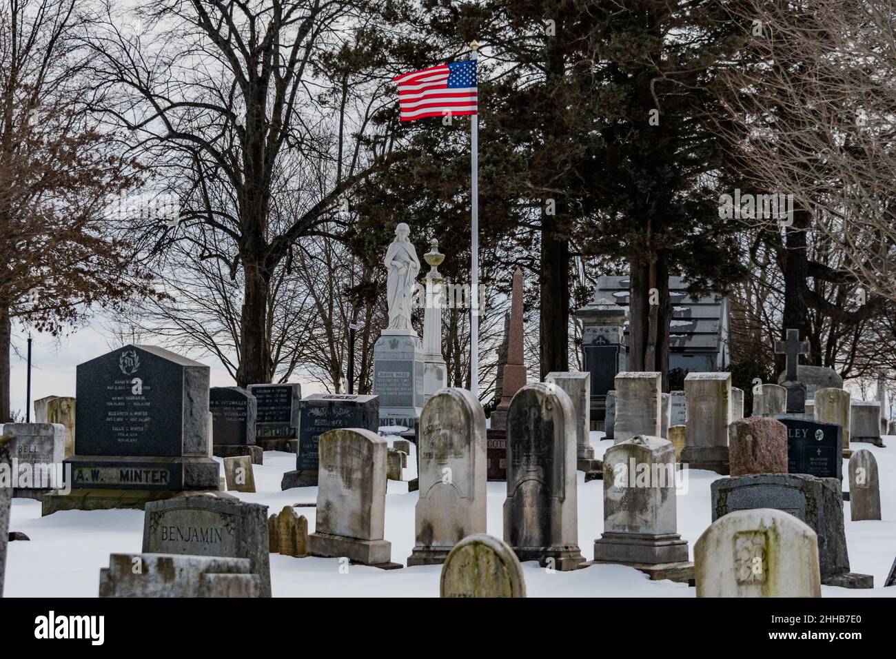 Jenny Wade Gravesite, Evergreen Cemetery, Gettysburg, Pennsylvania, USA Stock Photo