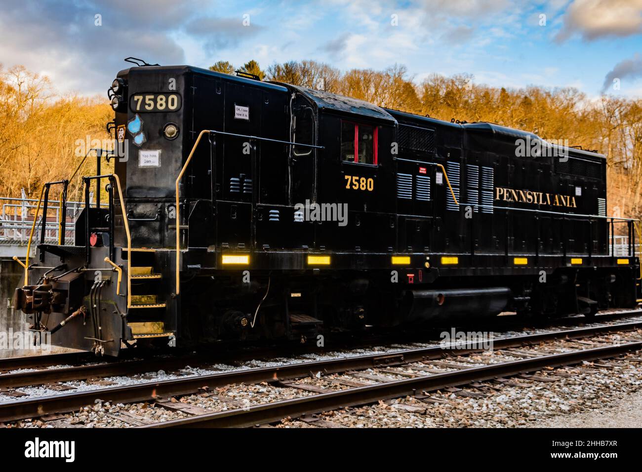 Pennsylvania Railroad Engine At Dusk, Glen Rock, Pennsylvania, USA