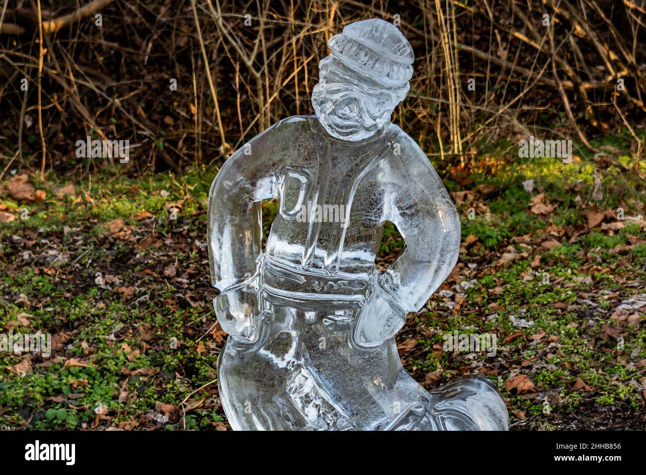 Joyful Ice Sculpture, York County Rail Trail, Pennsylvania, USA Stock