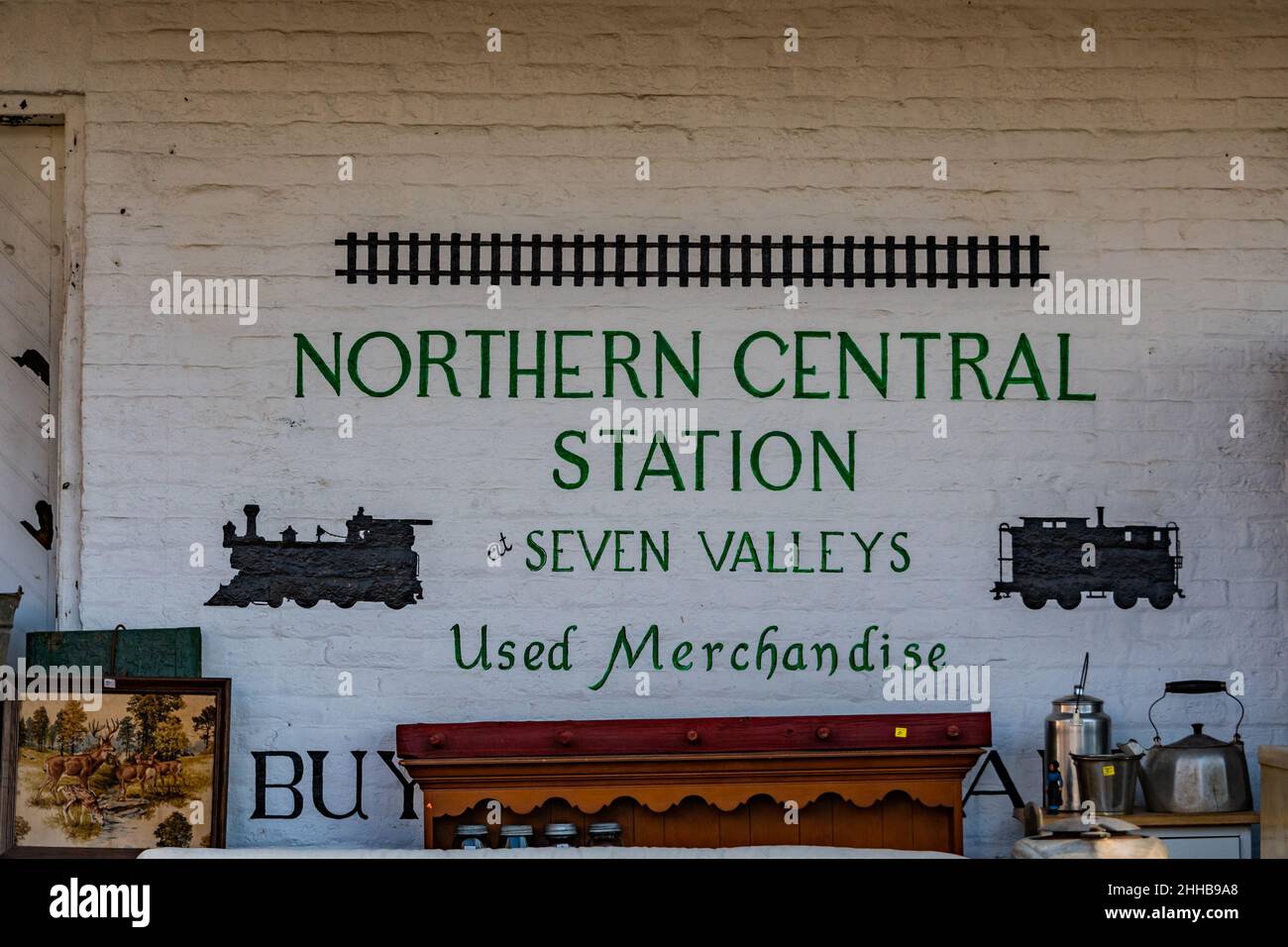 Northern Central Station, Seven Valleys, Pennsylvania, USA Stock Photo