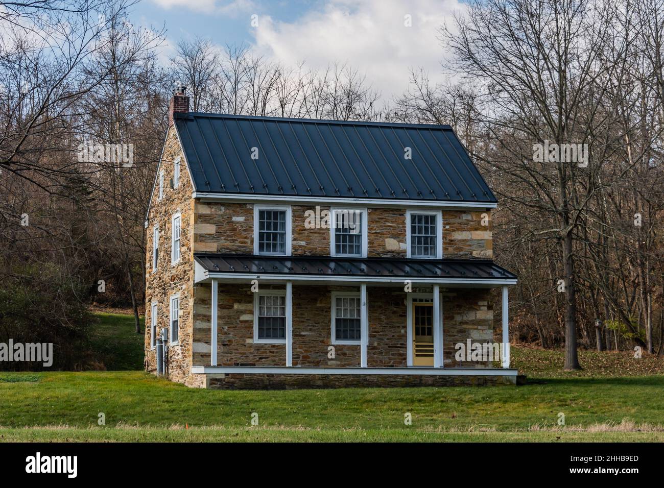 Stone House Along The Rail Trail, Seven Valleys, Pennsylvania USA Stock