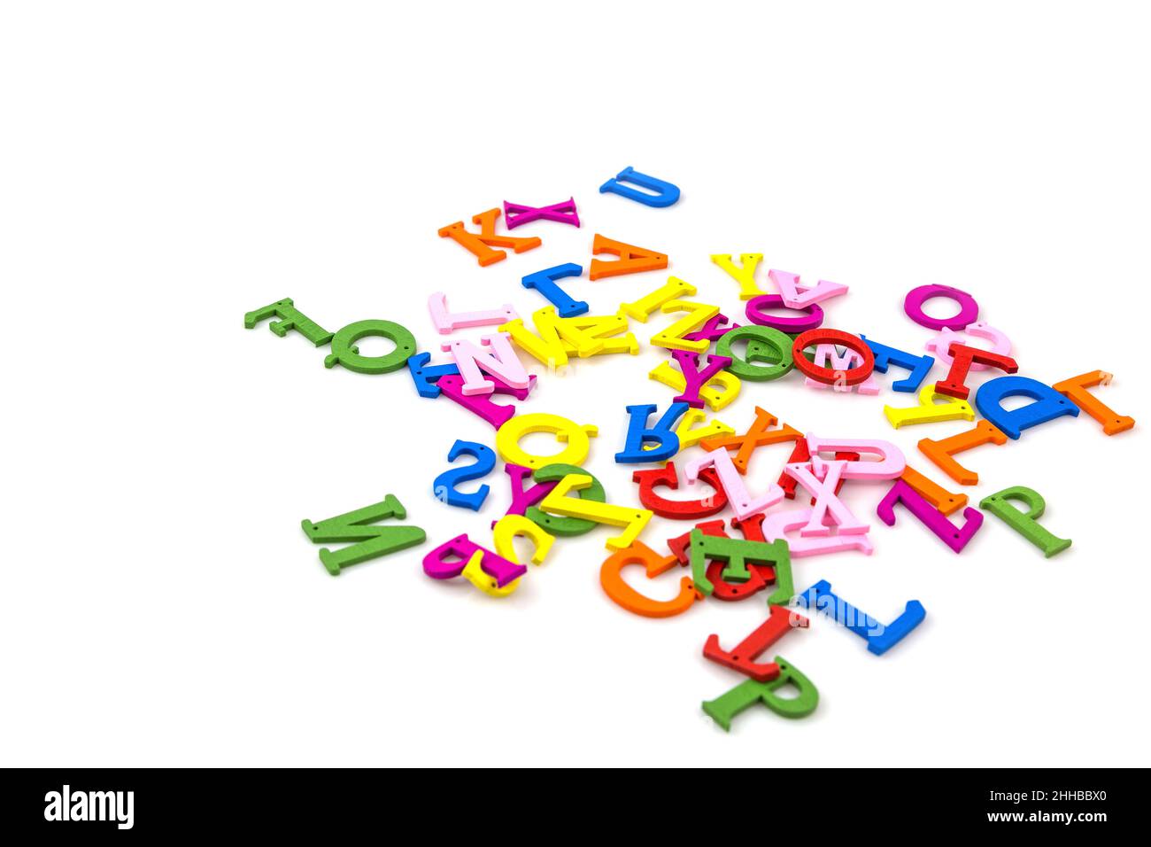 Colorful of Assorted Letters of English Alphabet isolated on white ...
