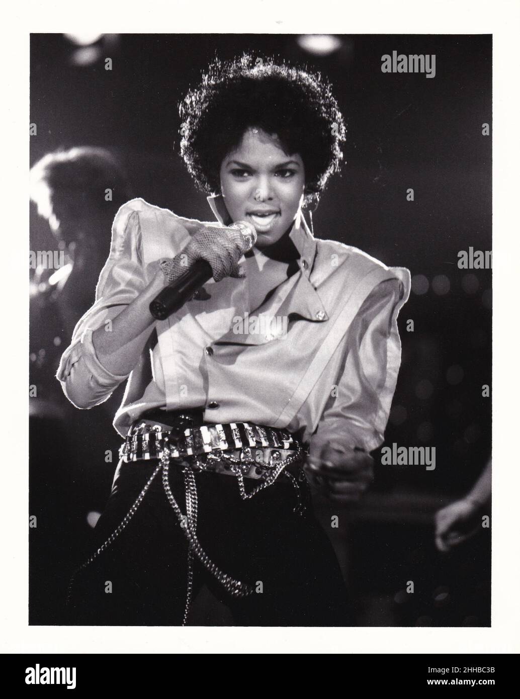 Janet Jackson performs circa 1980.Credit: Ron Wolfson / Rock Negatives /  MediaPunch Stock Photo - Alamy