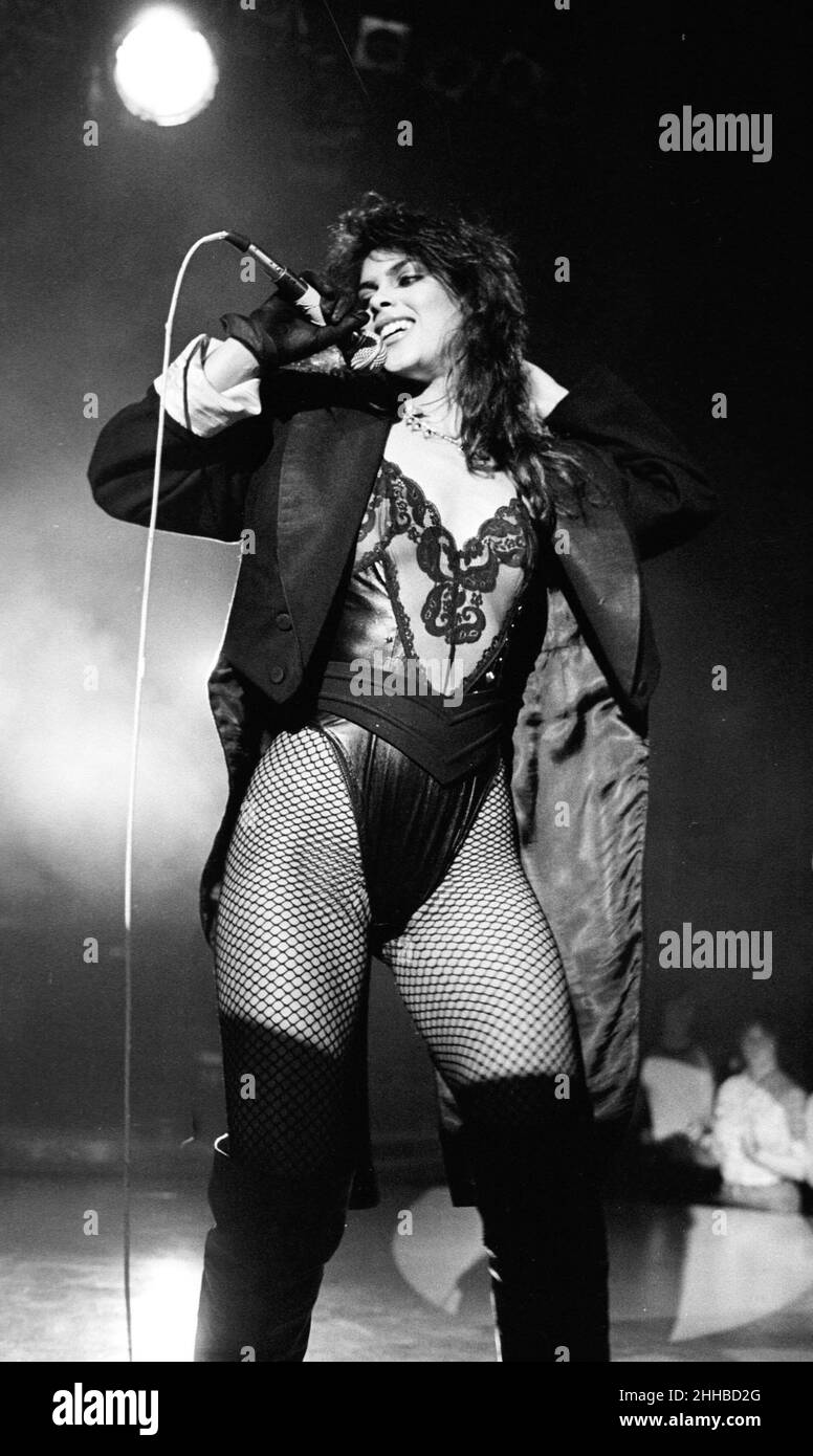 October 1983 Vanity now known as Denise Matthews performs with the ...