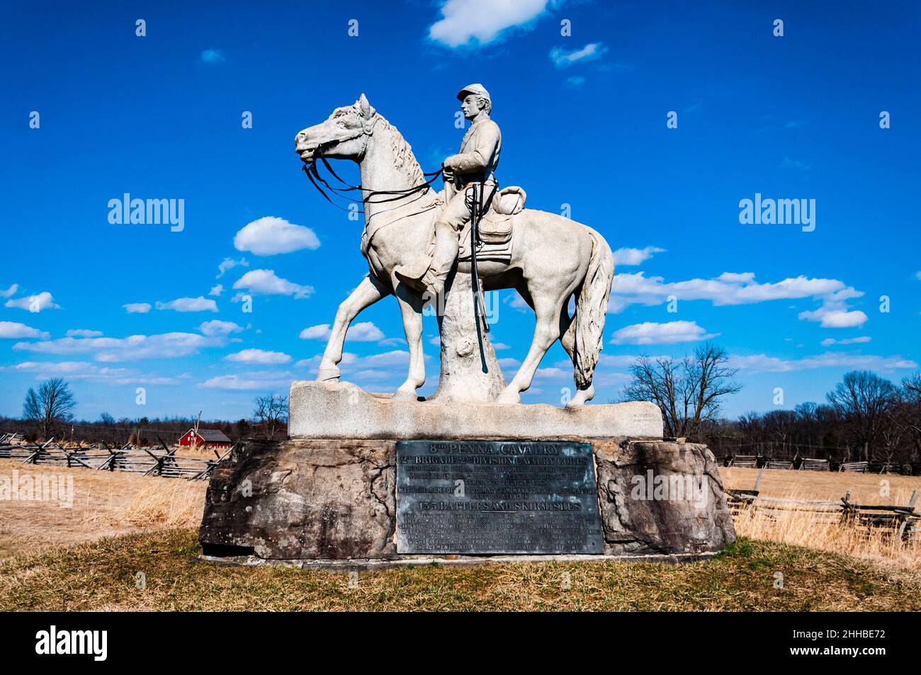 Photo of The 8th Pennsylvania Cavalry Monument, Gettysburg National Military Park, Pennsylvania USA Stock Photo