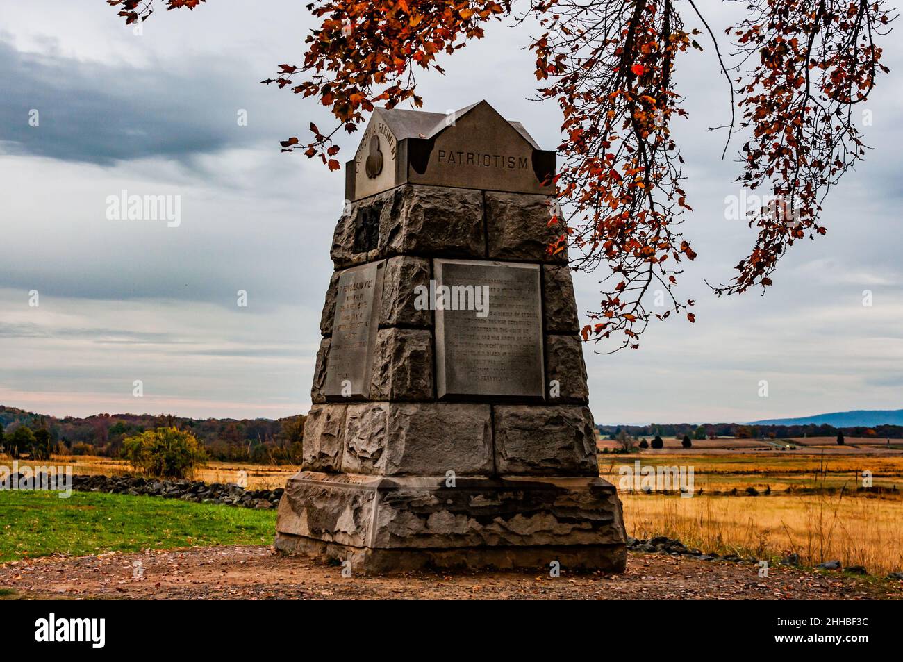 Photo of The 71st Pennsylvania Infantry Monument (California Regiment), Gettysburg National Military Park, Pennsylvania USA Stock Photo