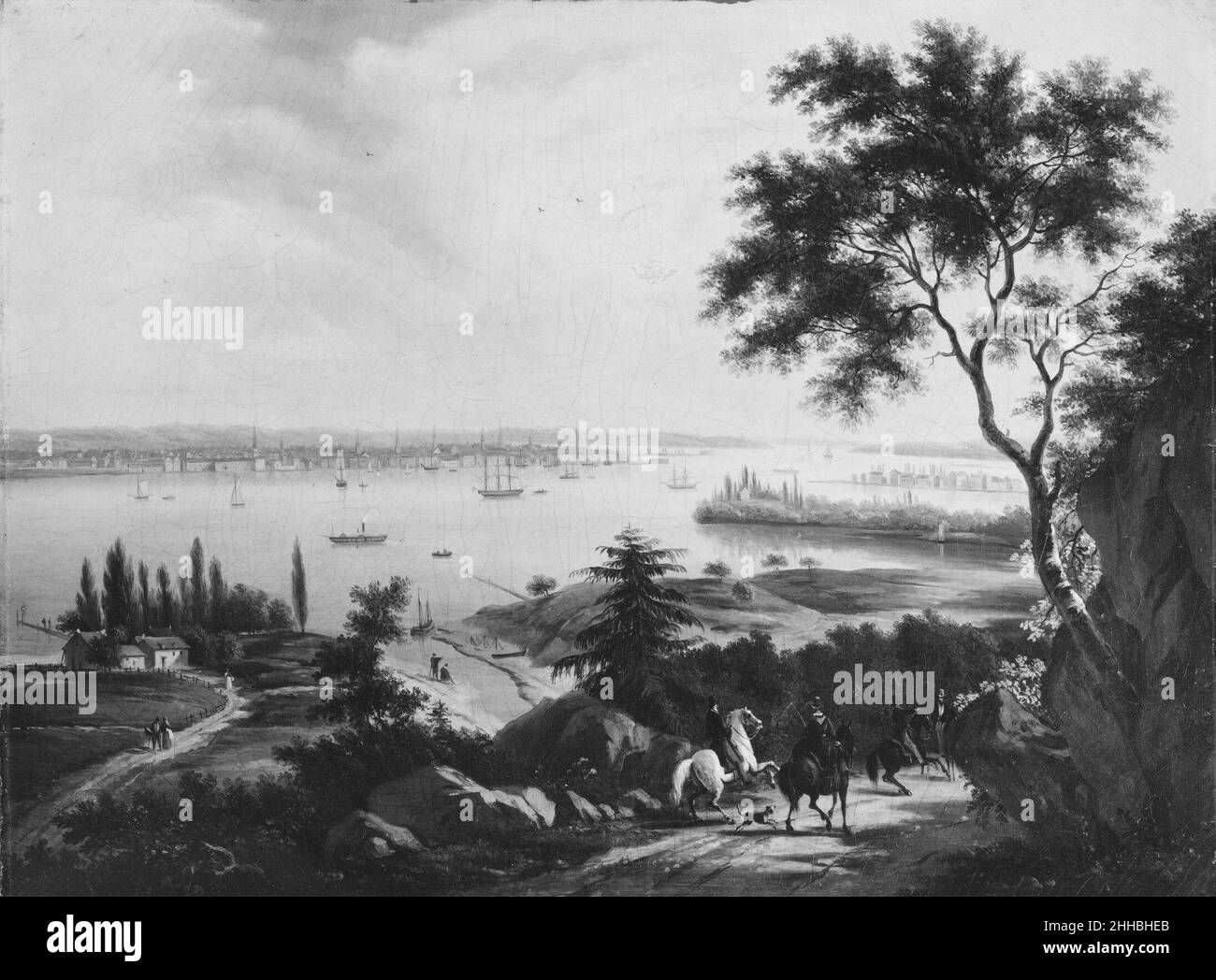 View of New York from New Jersey ca. 1850 American. View of New York