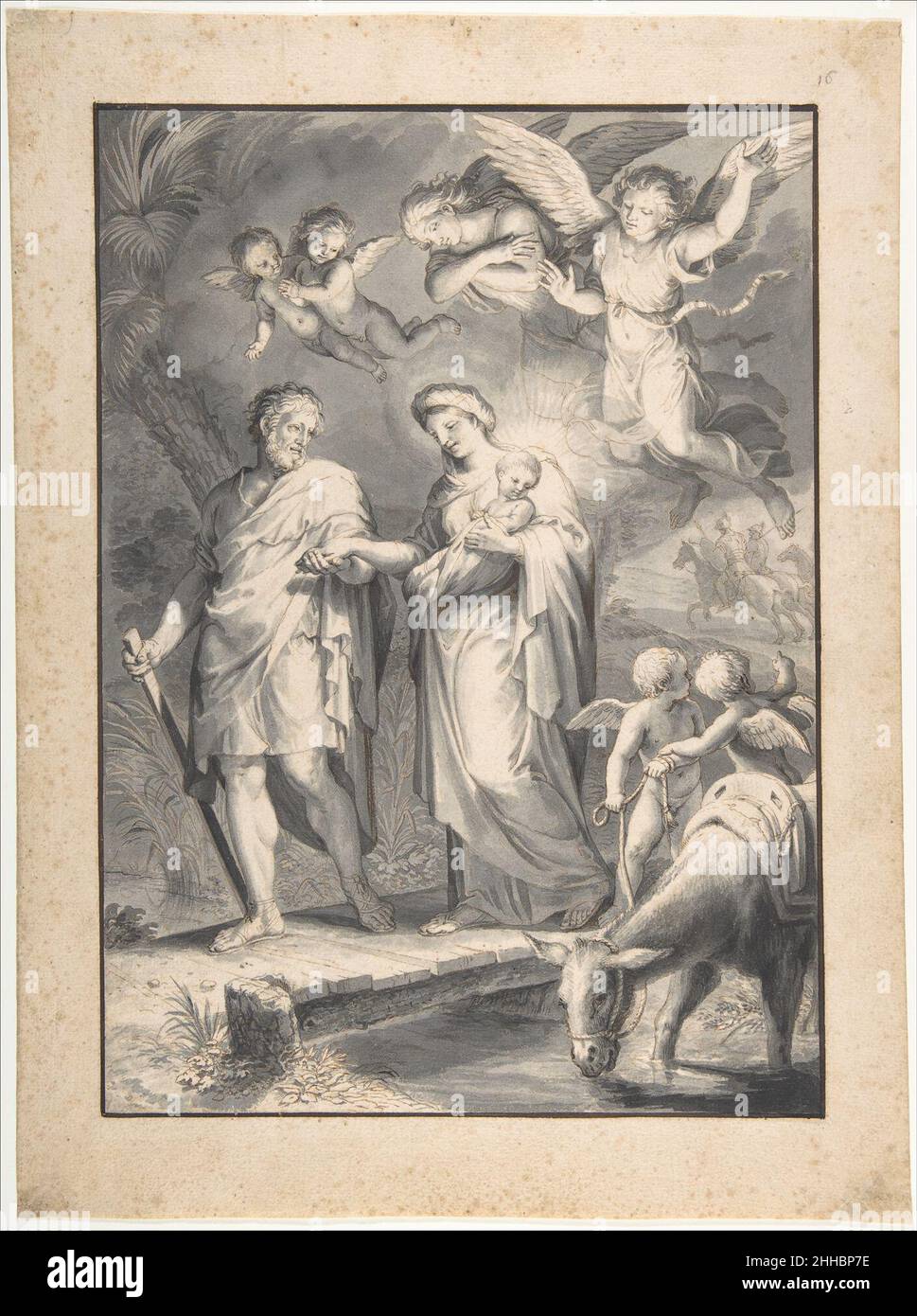 The Flight into Egypt 17th century Jacques Stella French. The Flight into Egypt  339777 Stock Photo