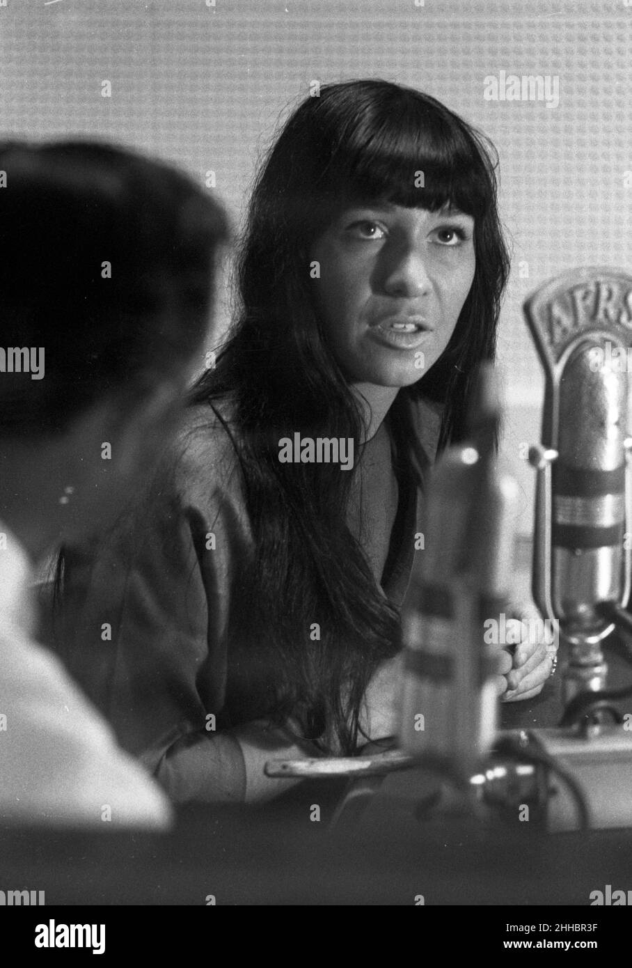 Buffy Sainte-Marie on Armed Forces Radio, 1964 Stock Photo