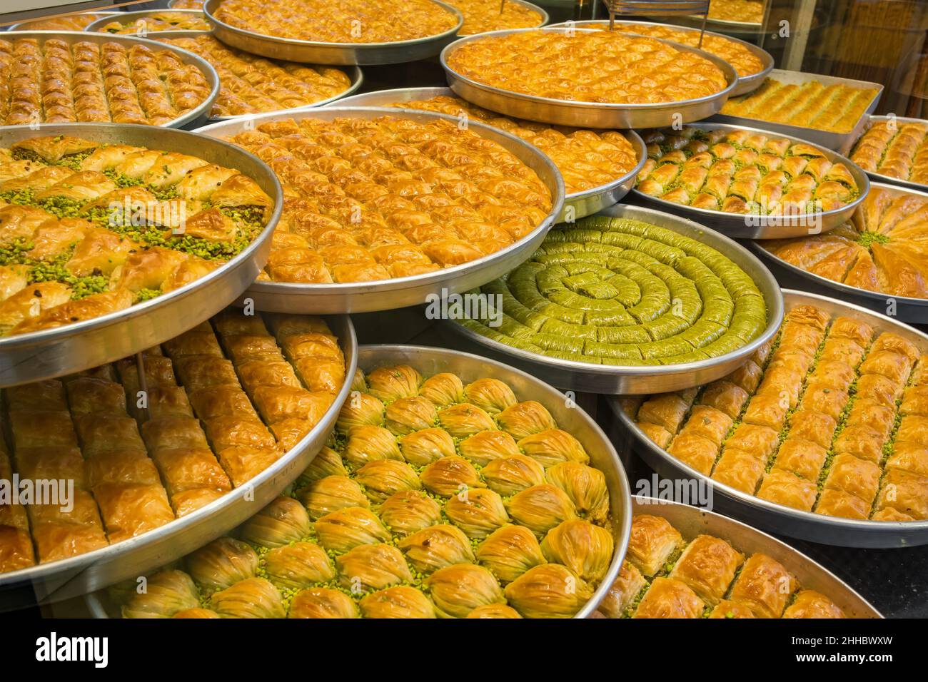 Traditional Turkish dessert Baklava close-up Stock Photo