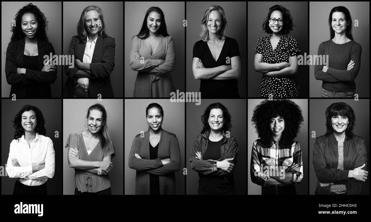 Group happy people mixed race Black and White Stock Photos & Images - Alamy