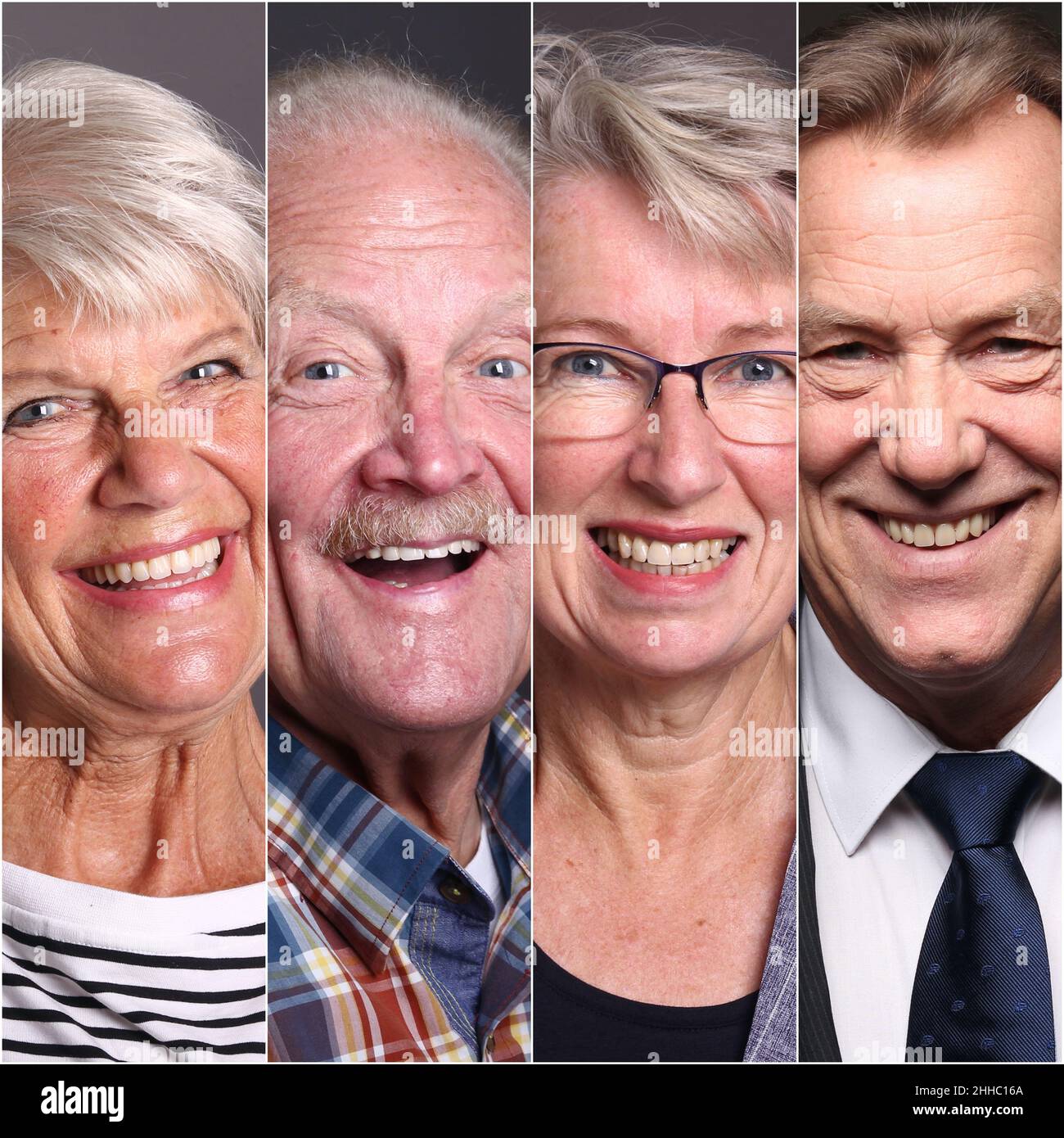 Beautiful happy older people in front of a background Stock Photo - Alamy