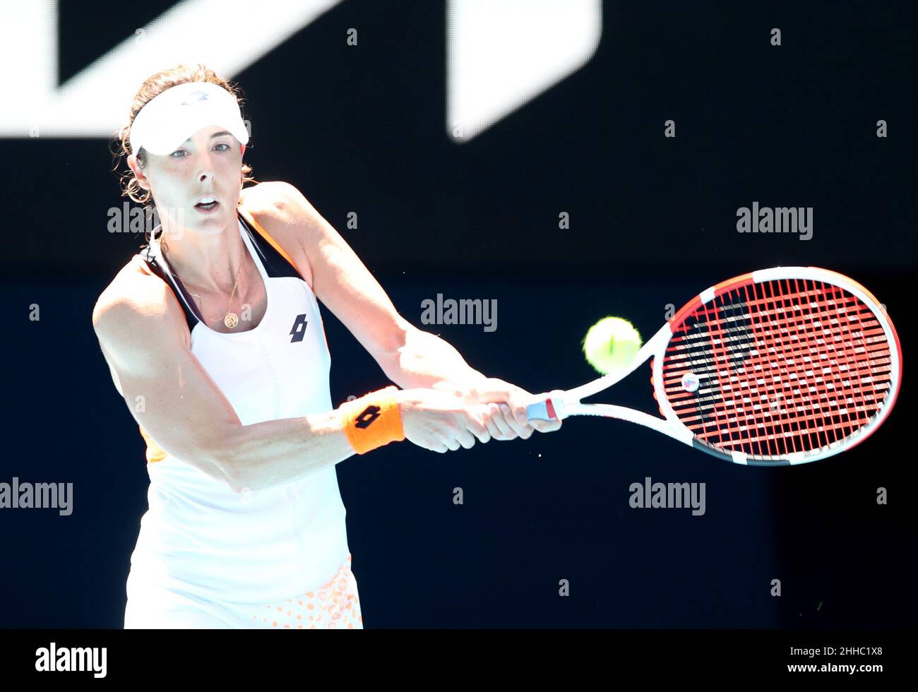 Melbourne, Australia. 24th Jan, 2022. Alice Cornet in fourth round action  Australian Open Tennis 2022 Melbourne