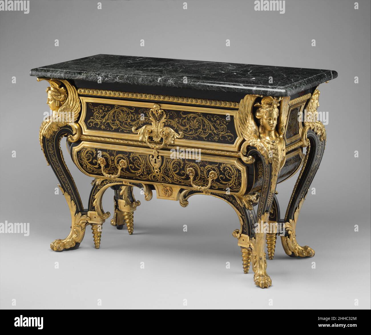 Commode ca. 1710–20 André Charles Boulle French In 1708, the prototypes for  this commode, then called a pair of bureaux, were delivered to the Grand  Trianon by André-Charles Boulle. The duc d'Antin,
