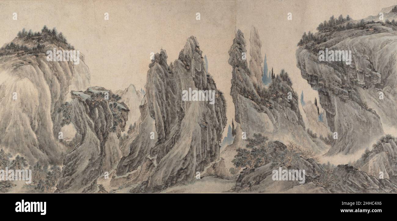 Landscape after Dong Yuan, Juran, Ma Yuan, and Xia Gui dated yiwei ??, 1655? Li Zai Chinese This landscape of swirling, fantastic mountains has puzzled scholars. The painting is signed “Li Zai of Putian,” a painter who lived during the fifteenth century, but its style clearly places it in the seventeenth century or later. Also, the artist’s inscription mentions the sixteenth-century collector Xiang Yuanbian, so it was obviously not intended to be a forgery of the fifteenth-century Li Zai, but the possibility of another painter by that name from the same hometown is unlikely. Whoever this Li Za Stock Photo