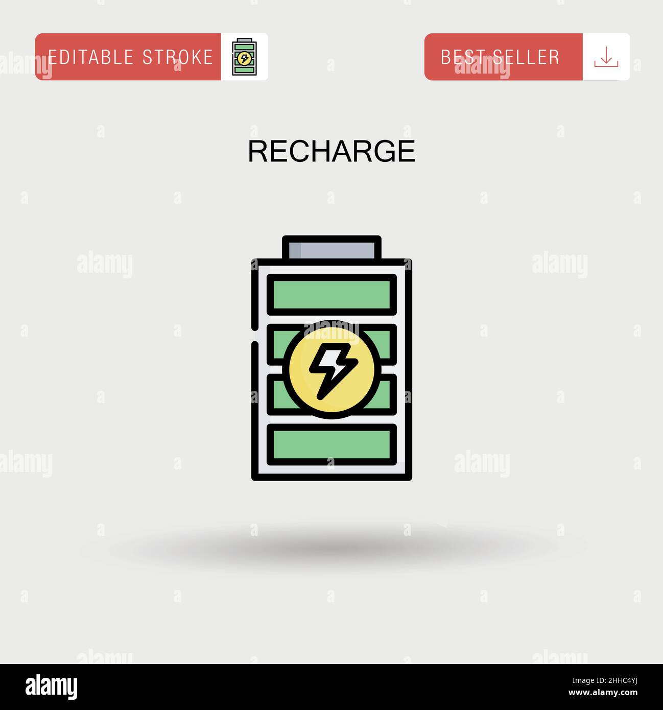Recharge Simple vector icon. Stock Vector
