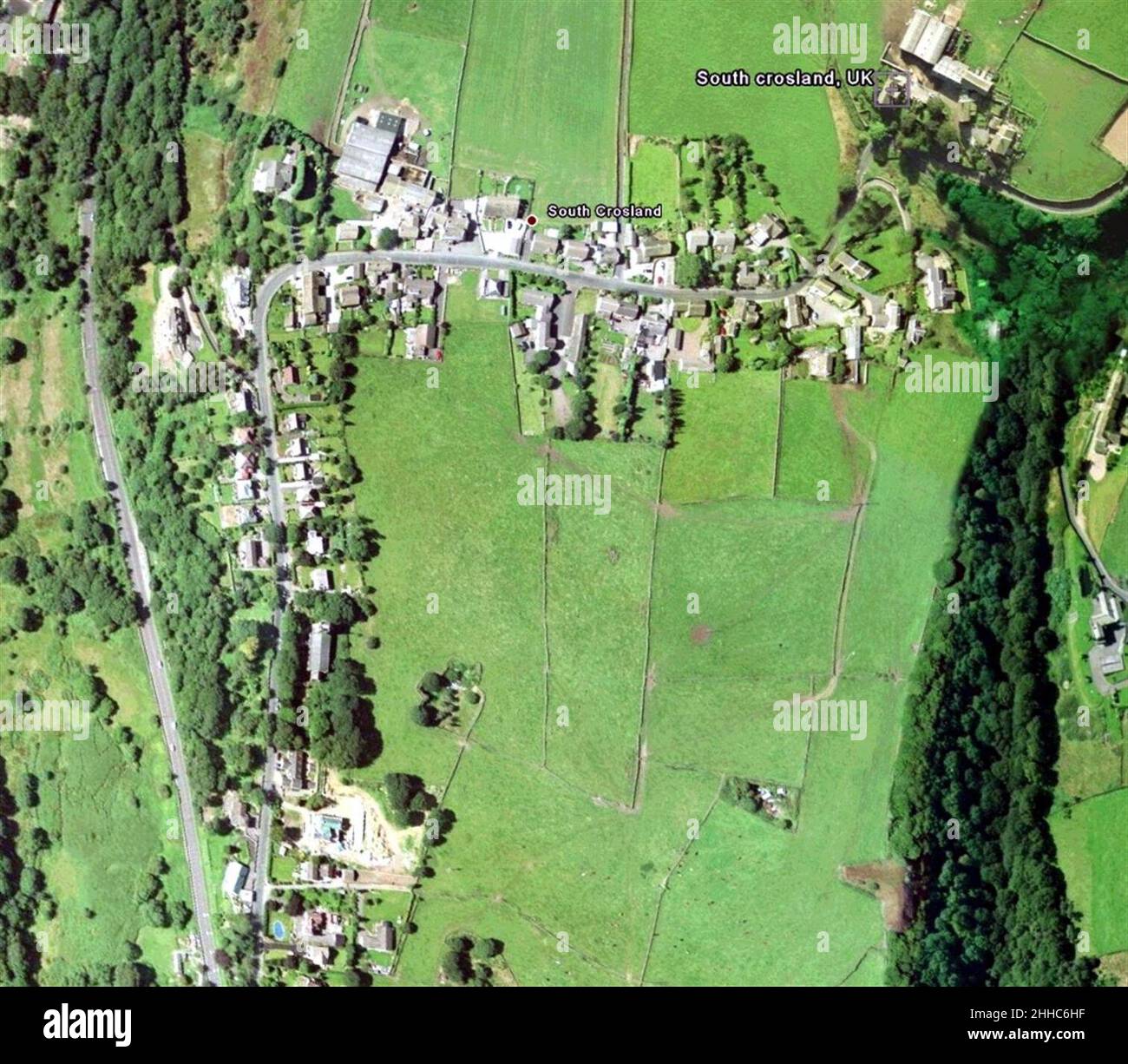 South Crosland Aerial View (Custom Stock Photo Alamy