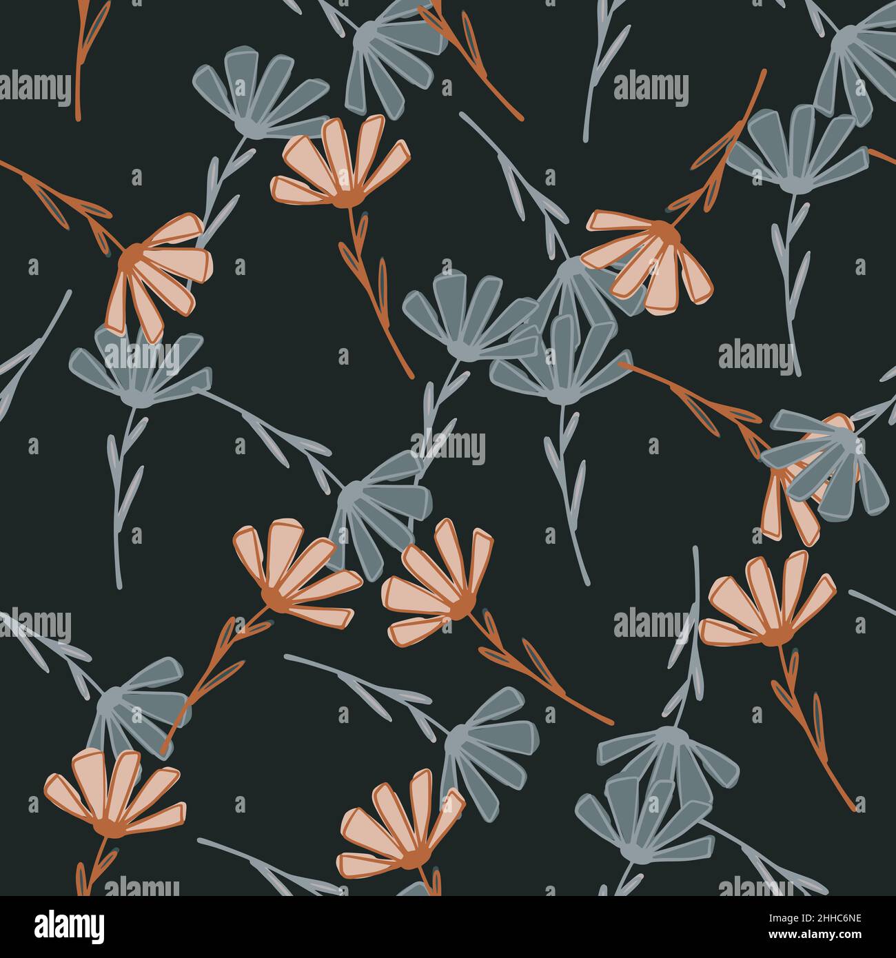 Daisy flower seamless pattern background. Spring vector illustration repeat  wallpaper. Y2k aesthetic. Fashion design, textile, fabric collection Stock  Vector Image & Art - Alamy