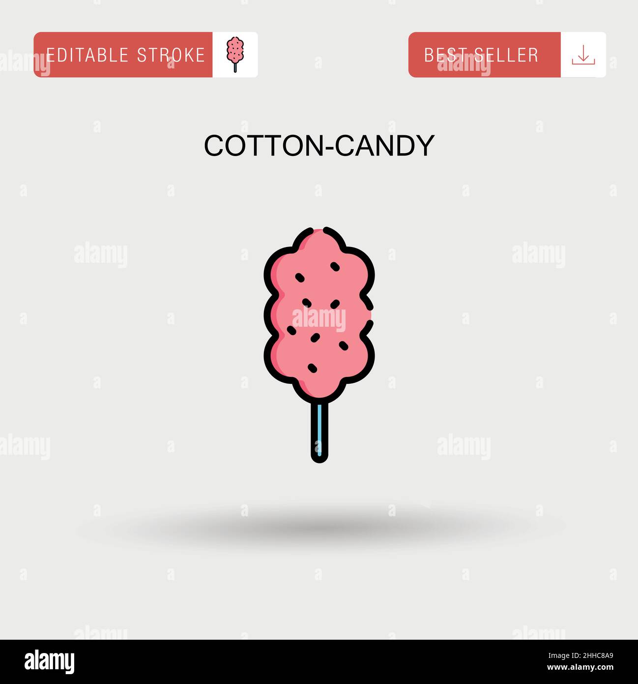 Cotton-candy Simple vector icon. Stock Vector