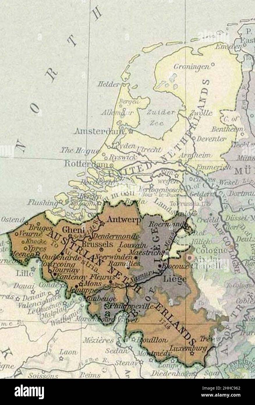 Southern Netherlands map 003 Stock Photo Alamy