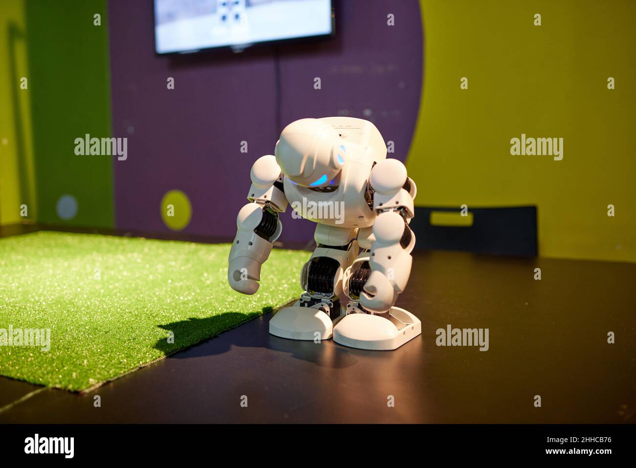 robot, autonomous programmable humanoid robot radio-controlled close-up ...